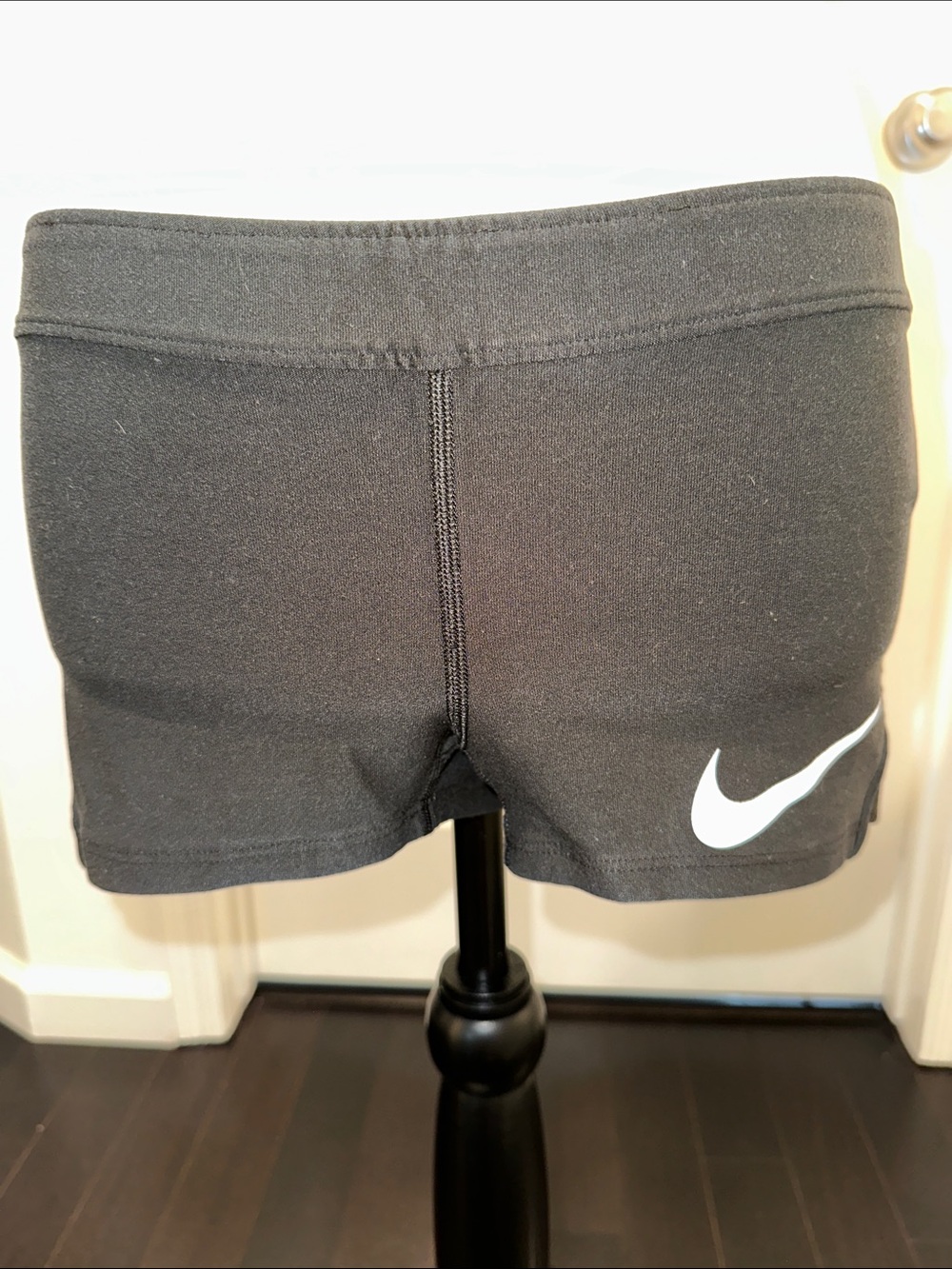 Nike Black Women's Running Shorts with White Swoosh